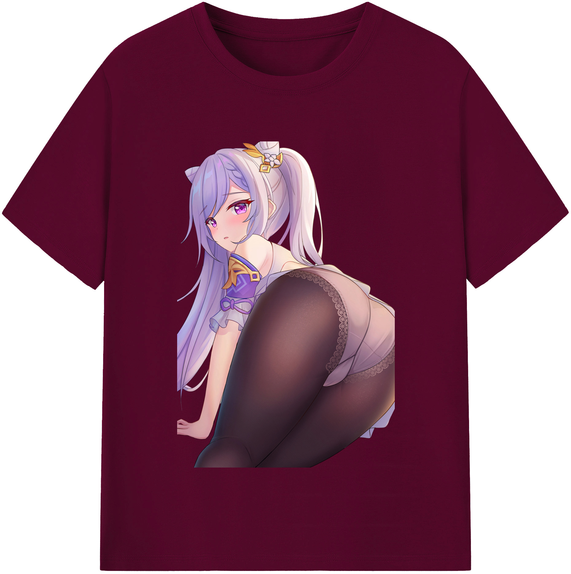 げんし神 刻晴 こくせい genshin Kokusei レディースカジュアルプリントTシャツ（綿100％）